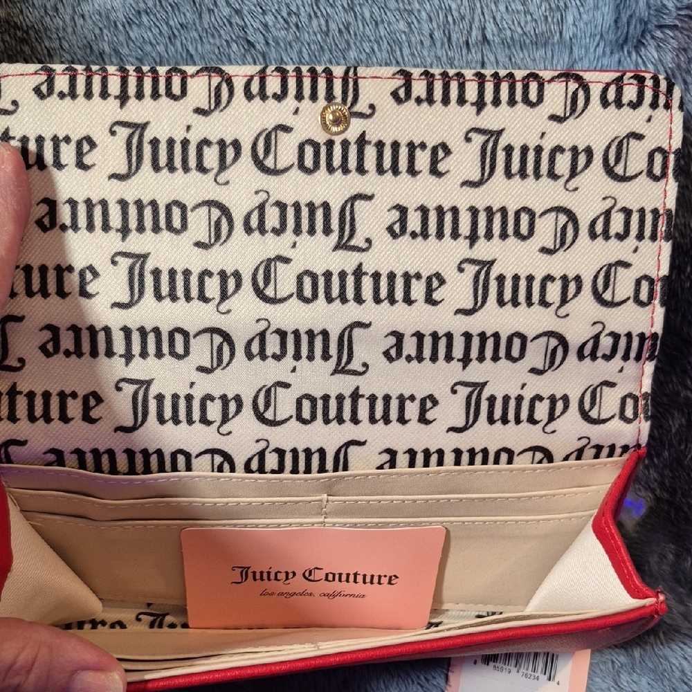 NWT Juicy Couture "Cool Red" Women's Lovely Day Flap Clutch - Picture 7 of 13